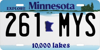 MN license plate 261MYS