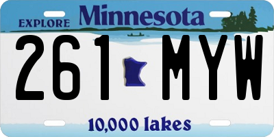 MN license plate 261MYW