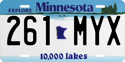 MN license plate 261MYX