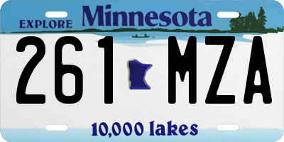 MN license plate 261MZA