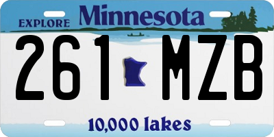 MN license plate 261MZB