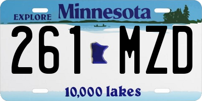 MN license plate 261MZD