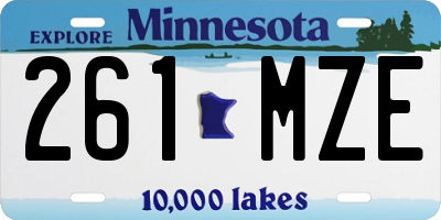 MN license plate 261MZE