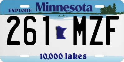 MN license plate 261MZF