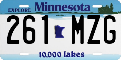 MN license plate 261MZG