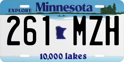 MN license plate 261MZH