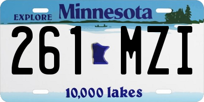 MN license plate 261MZI