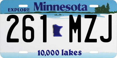 MN license plate 261MZJ