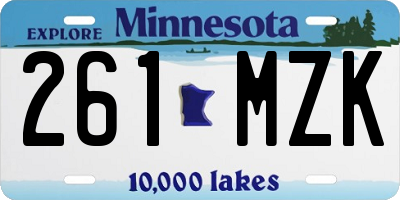 MN license plate 261MZK