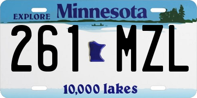 MN license plate 261MZL