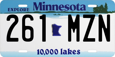MN license plate 261MZN