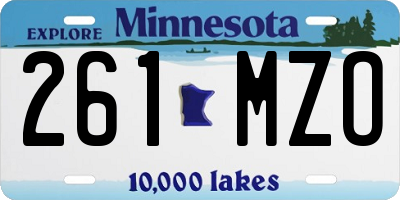 MN license plate 261MZO