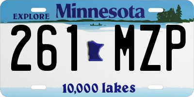 MN license plate 261MZP
