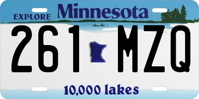 MN license plate 261MZQ