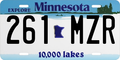 MN license plate 261MZR