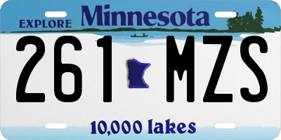 MN license plate 261MZS