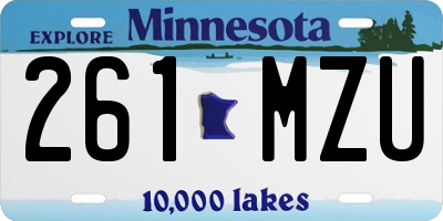 MN license plate 261MZU
