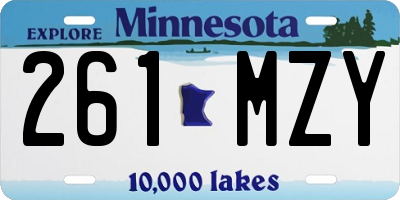 MN license plate 261MZY