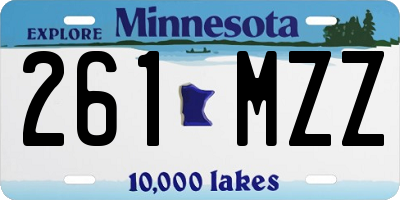 MN license plate 261MZZ