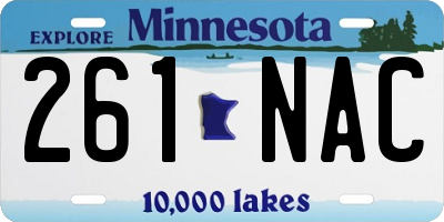 MN license plate 261NAC