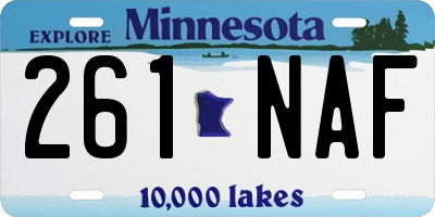 MN license plate 261NAF