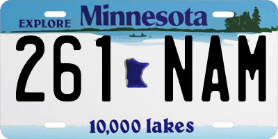 MN license plate 261NAM