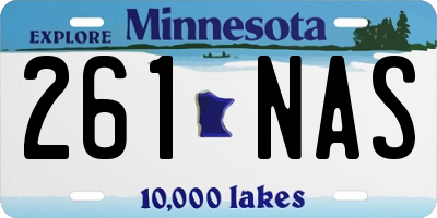 MN license plate 261NAS
