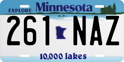 MN license plate 261NAZ