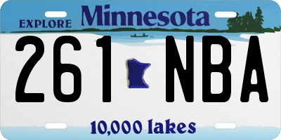 MN license plate 261NBA