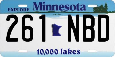 MN license plate 261NBD