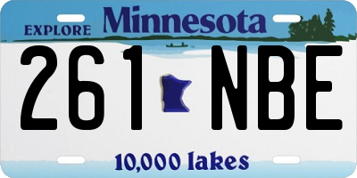 MN license plate 261NBE