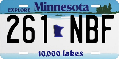 MN license plate 261NBF