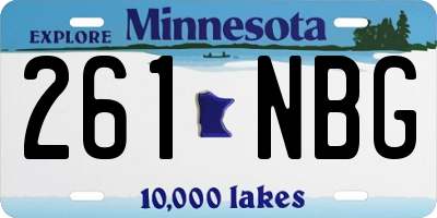 MN license plate 261NBG