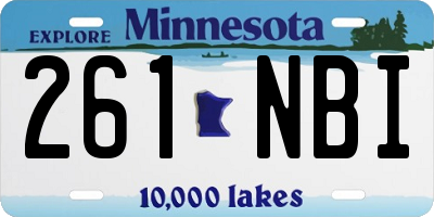 MN license plate 261NBI
