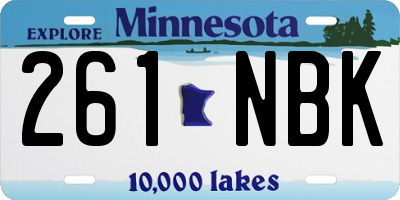 MN license plate 261NBK