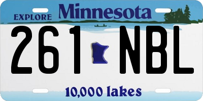 MN license plate 261NBL