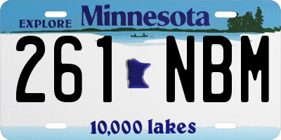 MN license plate 261NBM