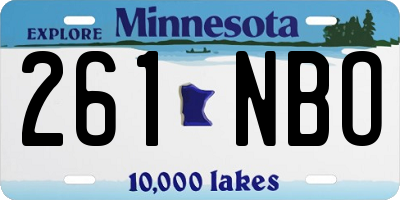 MN license plate 261NBO