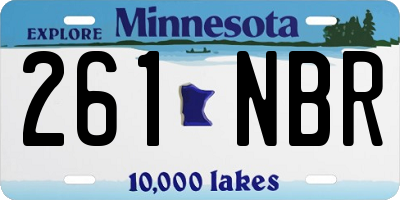 MN license plate 261NBR