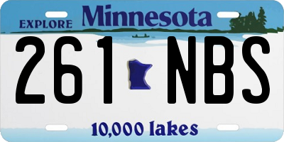 MN license plate 261NBS