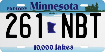 MN license plate 261NBT