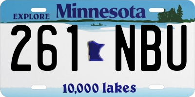MN license plate 261NBU