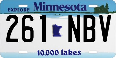 MN license plate 261NBV