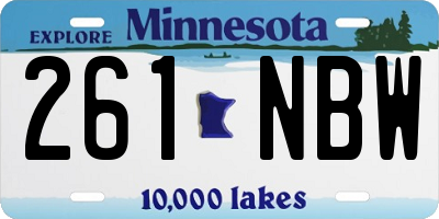 MN license plate 261NBW