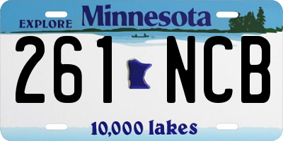 MN license plate 261NCB