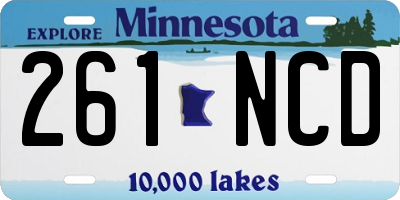 MN license plate 261NCD