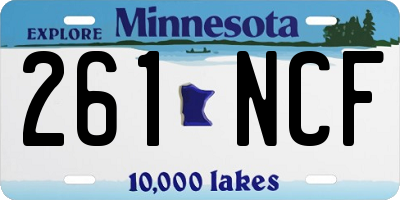 MN license plate 261NCF