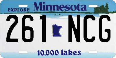 MN license plate 261NCG