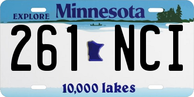 MN license plate 261NCI
