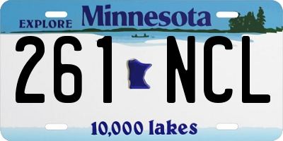 MN license plate 261NCL
